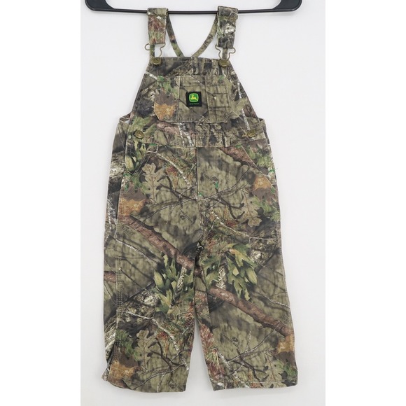 John Deere Other - John Deere Mossy Oak Camouflage Overalls Toddler 2T Cotton Forest Camo Green